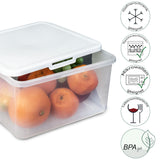 Große Vorratsdosen Set 4100ml - 23x20x12 cm - transparent mit weißem Deckel - Gefrierdose Frischhaltedose Mikrowellengeeignet Spülmaschinengeeignet Lebensmittelecht