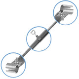 Stahl Zeltstange - Dachauflagestange mit 2x Klemmen - teleskopierbar 75-125cm - Ø22/19mm - 2 Teile - Ersatz Gestänge für Zelt Vorzelt Camping Zubehör Teleskopstange 2tlg