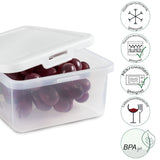 Kleine Vorratsdosen Set 600ml - 12x12x6 cm - quadratisch - Lebensmittelbox Gefrierdose Frischhaltedose Mikrowellengeeignet Spülmaschinengeeignet - transparent mit weißem Deckel