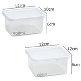 Kleine Vorratsdosenset 500+600ml - 4 Teile - transparent mit weißem Deckel - Gefrierdose Frischhaltedose Mikrowellengeeignet Spülmaschinengeeignet Lebensmittelecht